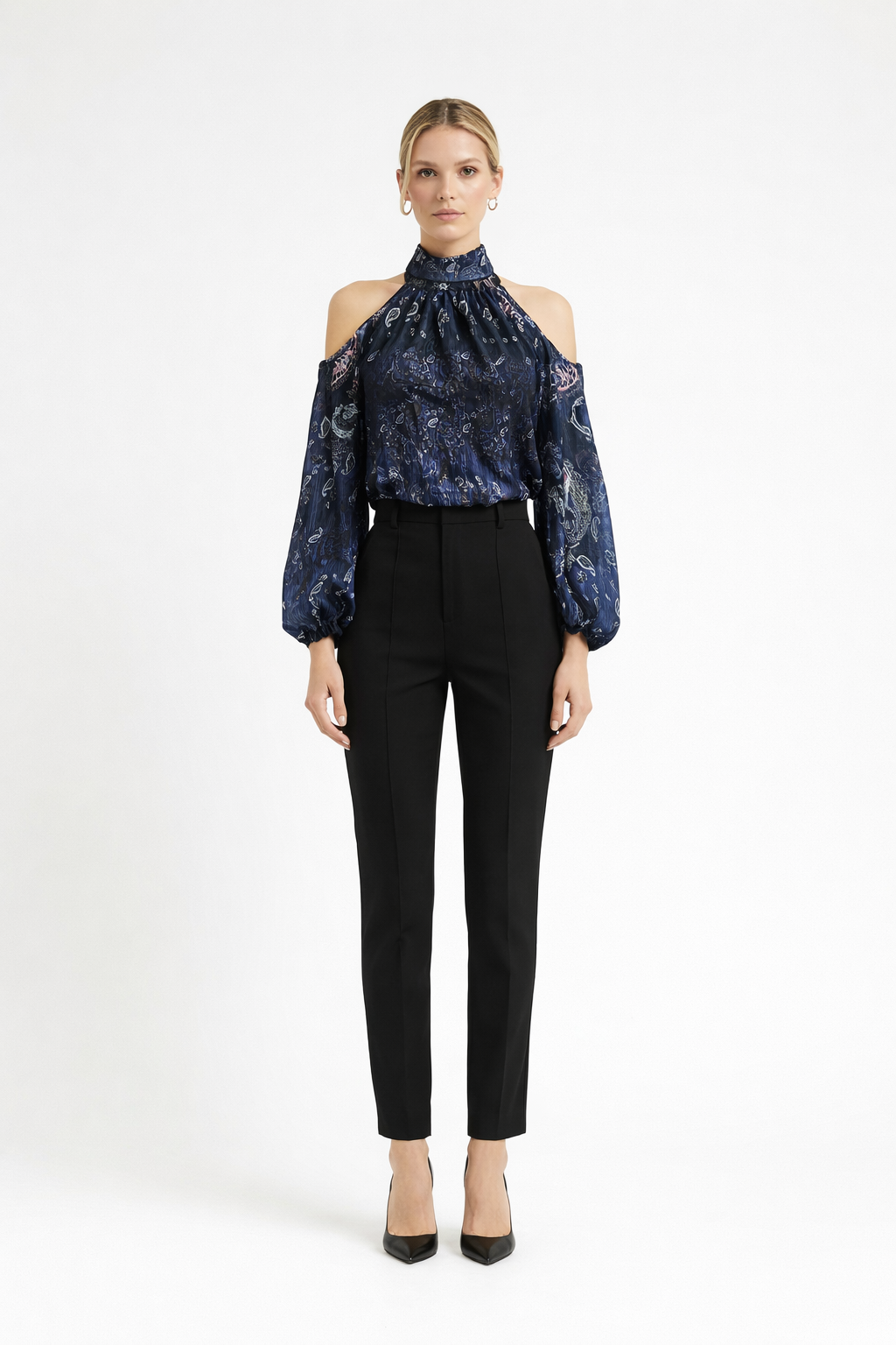 Desenli Şifon Bluz