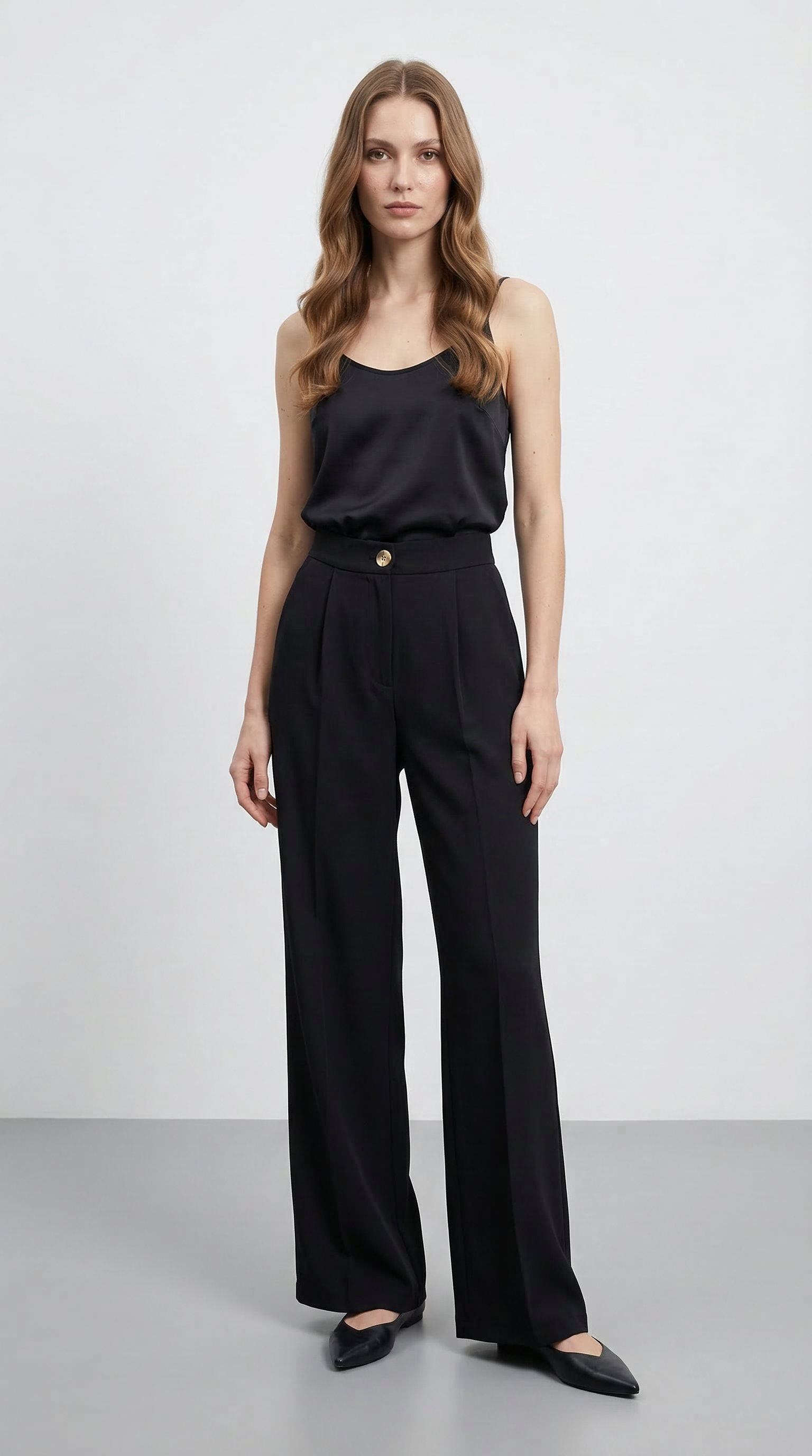 Siyah Bel Lastik Detaylı Trend Pantolon