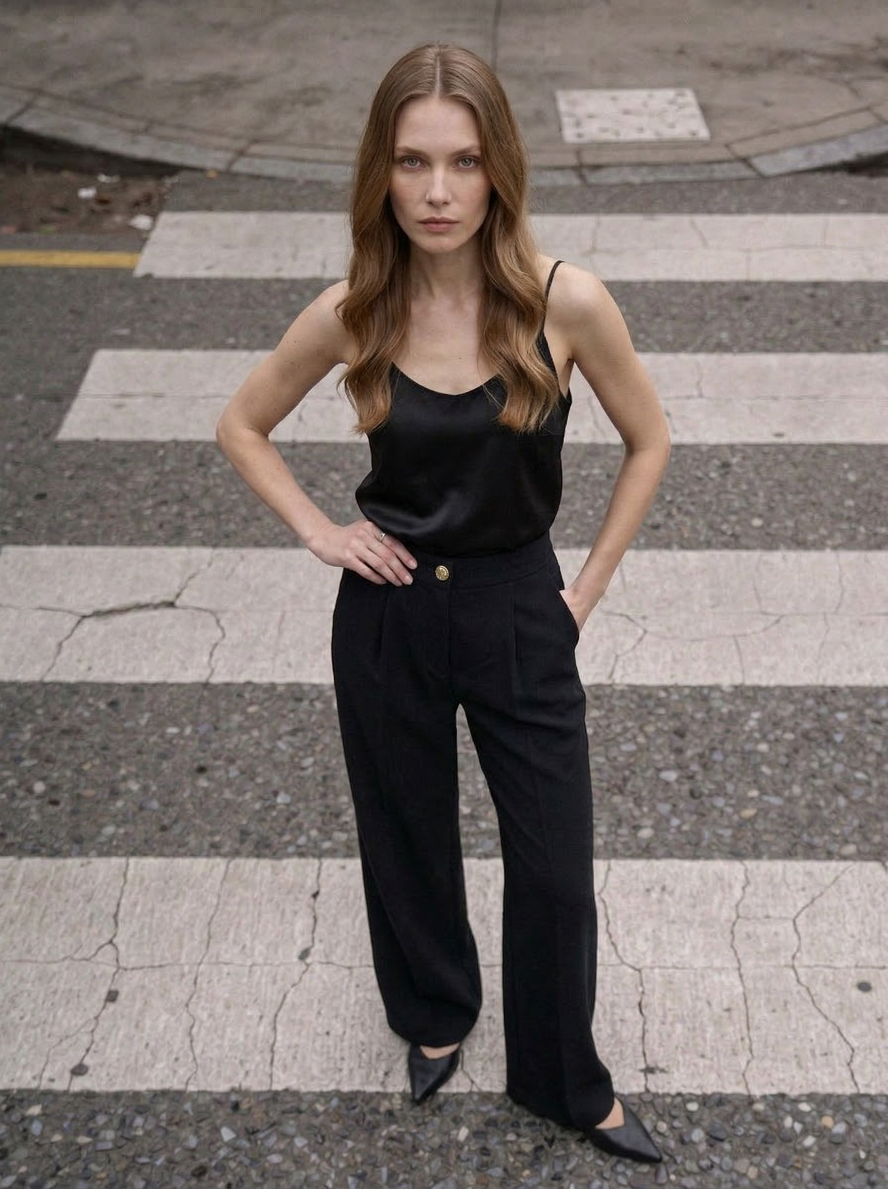 Lacivert Bel Lastik Detaylı Trend Pantolon