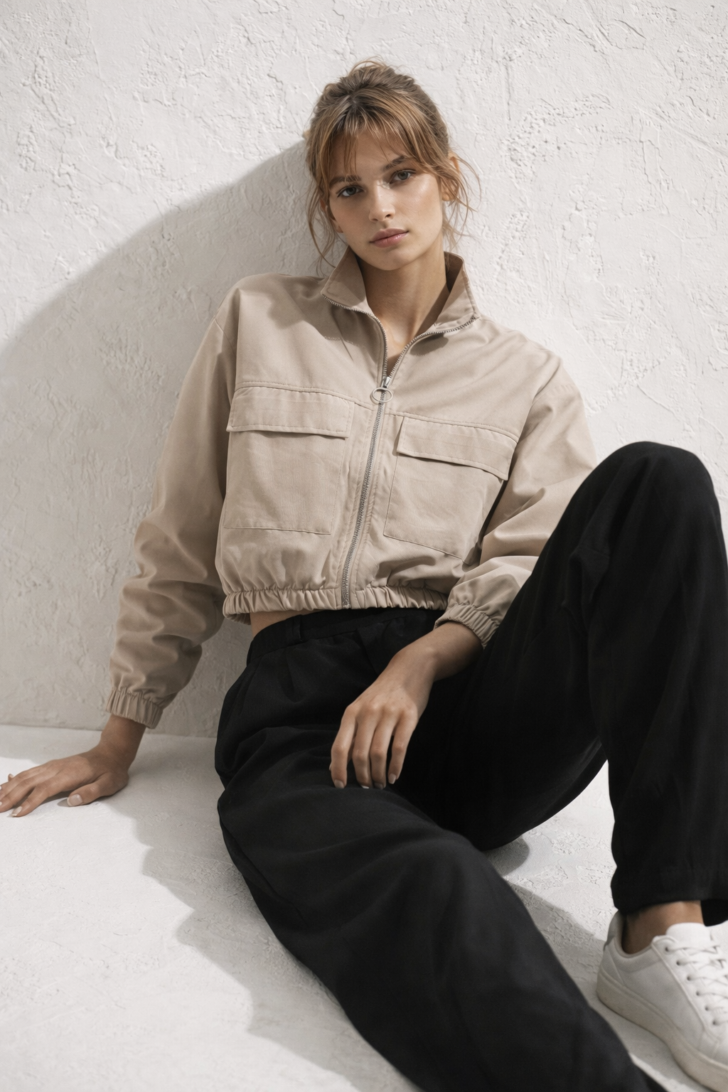 Paraşüt Kumaş Fermuarlı Ceket