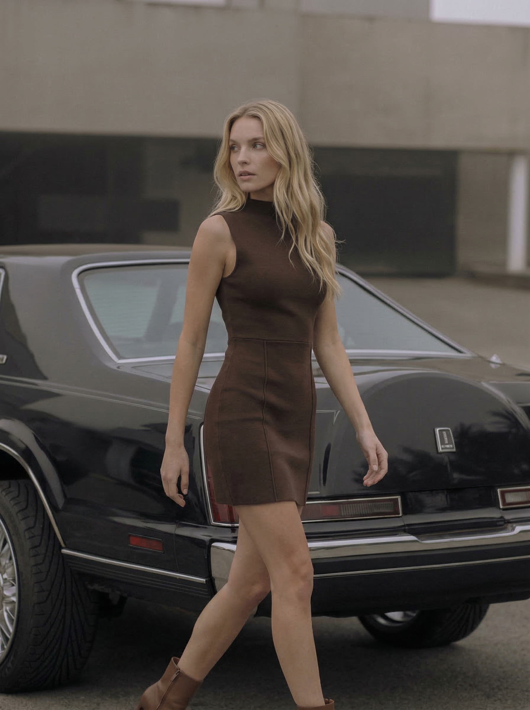 Kahve Mini Triko Elbise