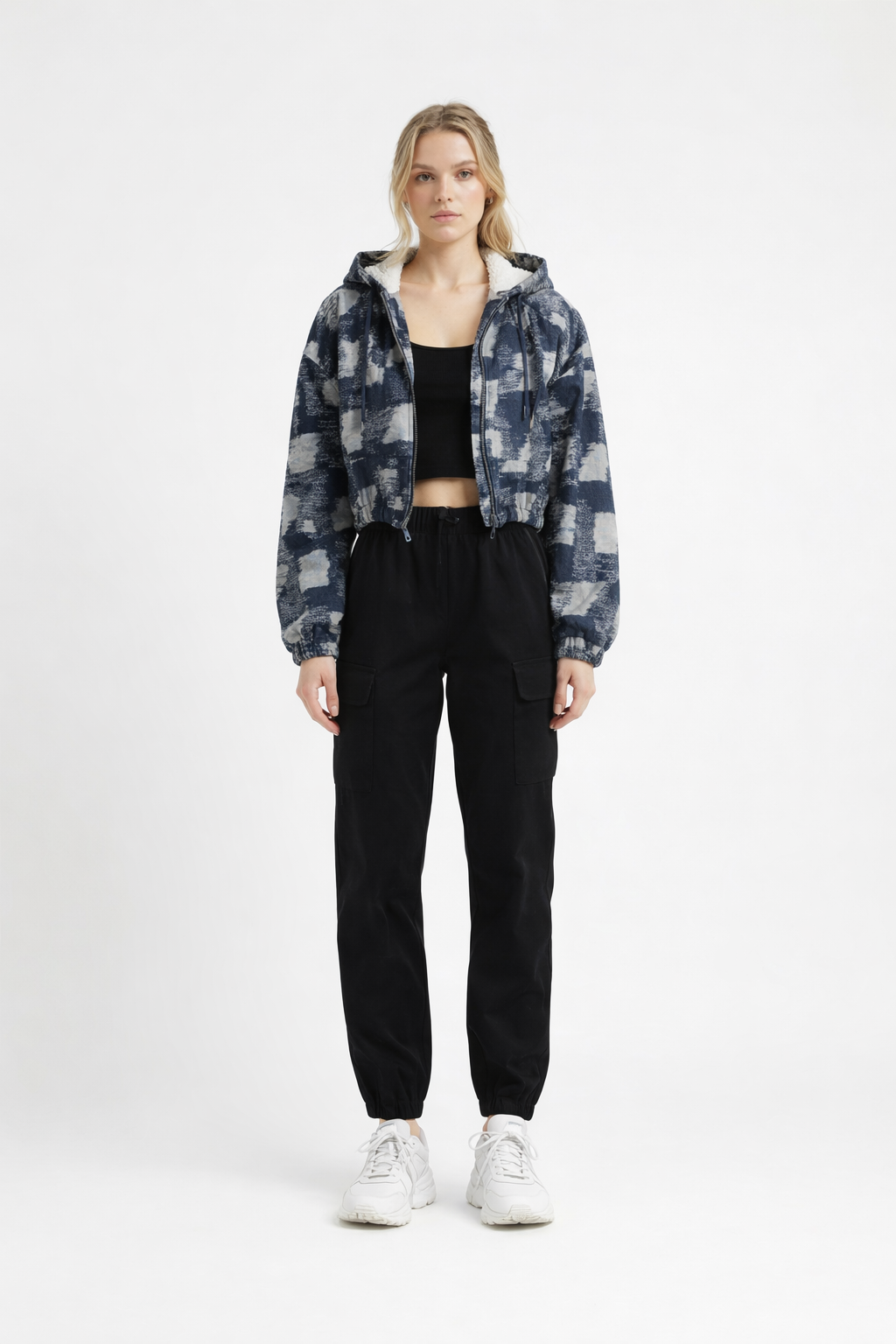 Denim Kapüşonlu Bomber Ceket