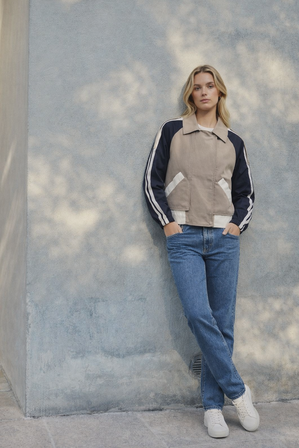 Camel Renk Bloklu Ceket