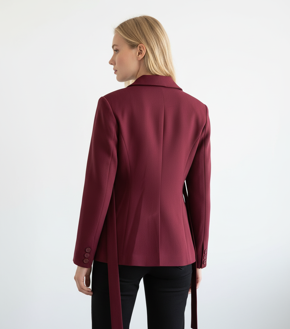 Bordo Pantolon ve Ceket Takım