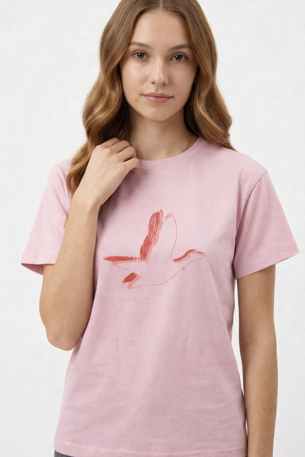 Baskılı Pembe Tişört
