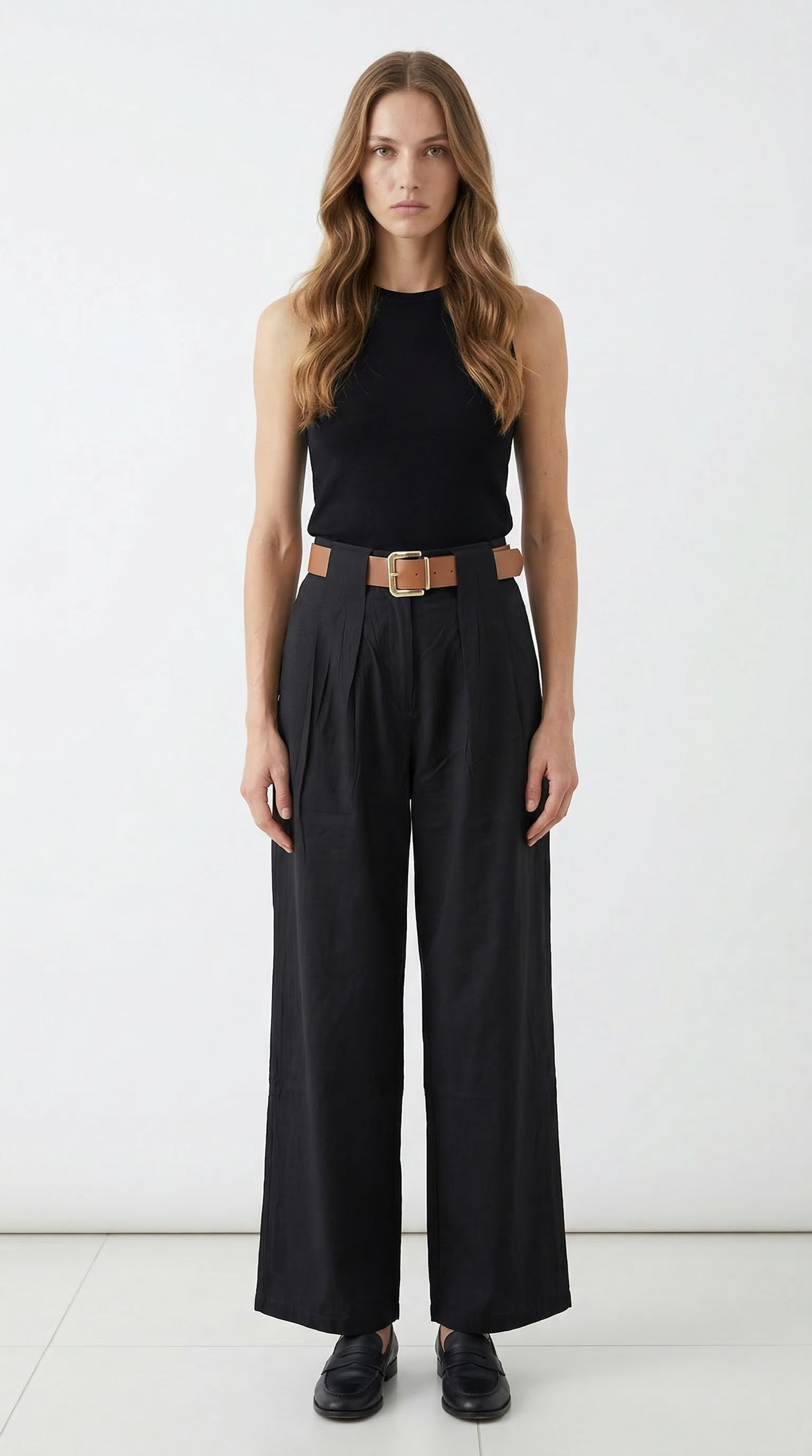 Kemerli Siyah Pantolon