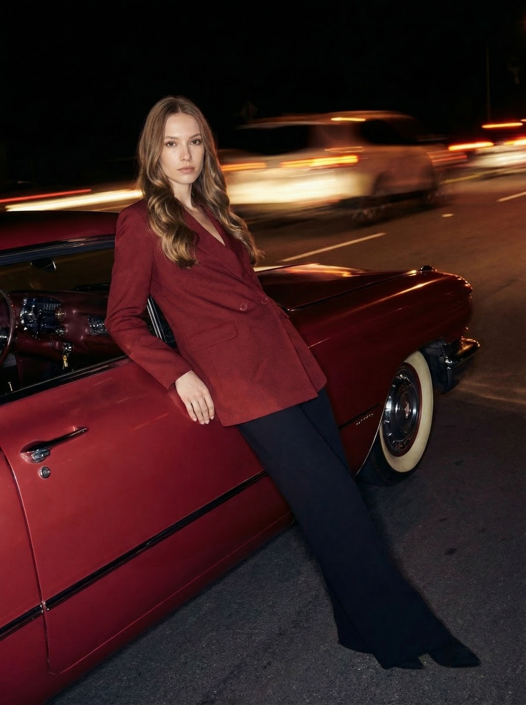 Kruvaze Kesim Bordo Blazer Ceket