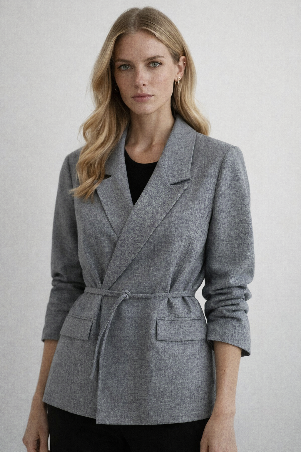 Gri Blazer Ceket & Şort Etek Takım