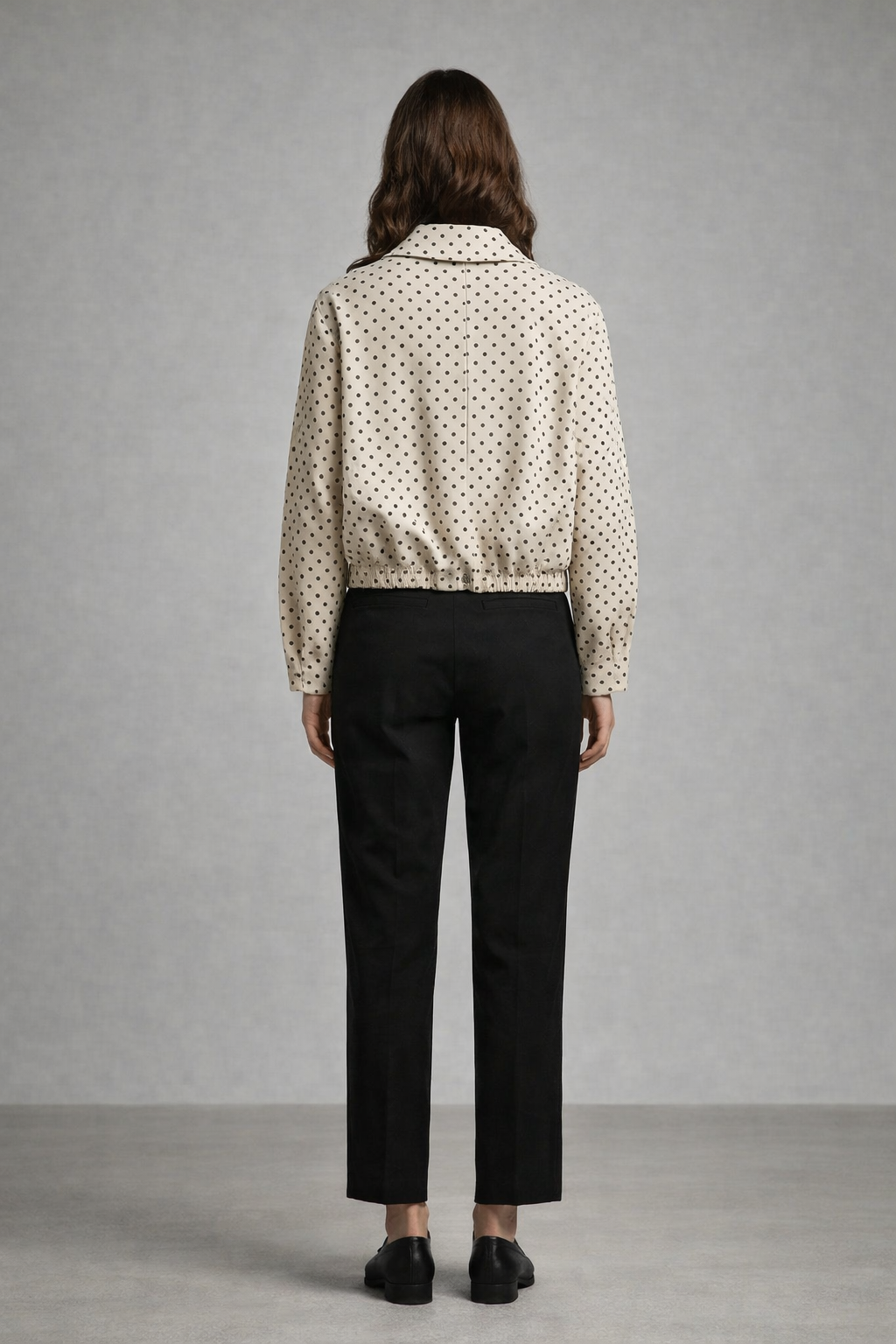 Puantiye Desenli Bomber Ceket