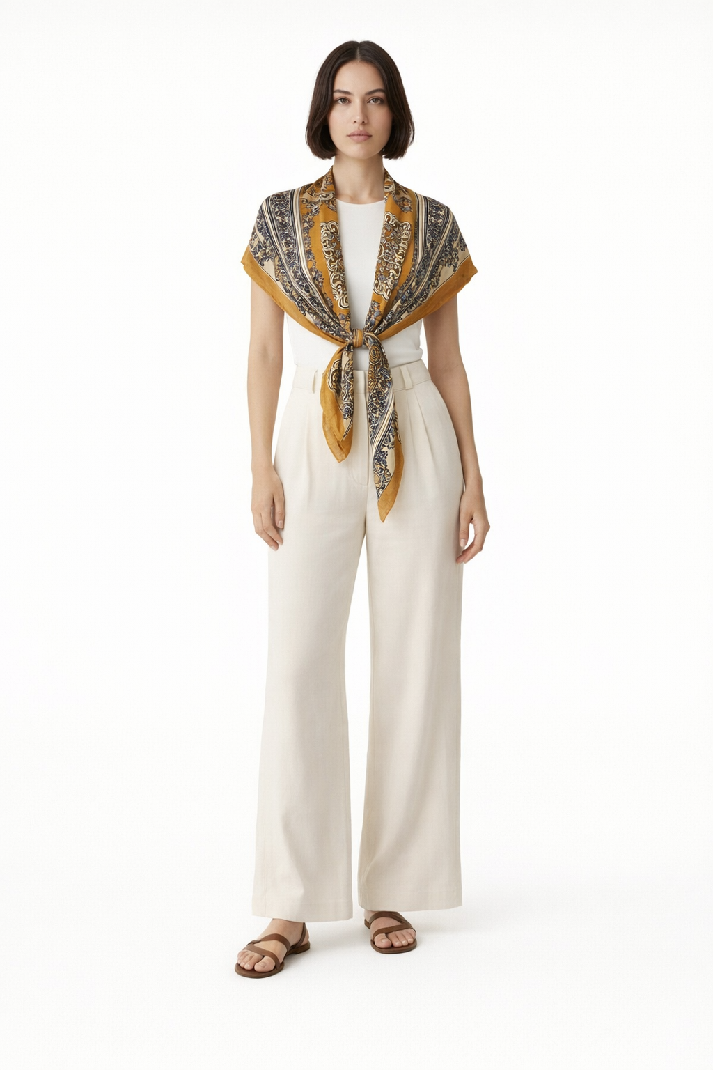 Desenli Viskon Kare Şal