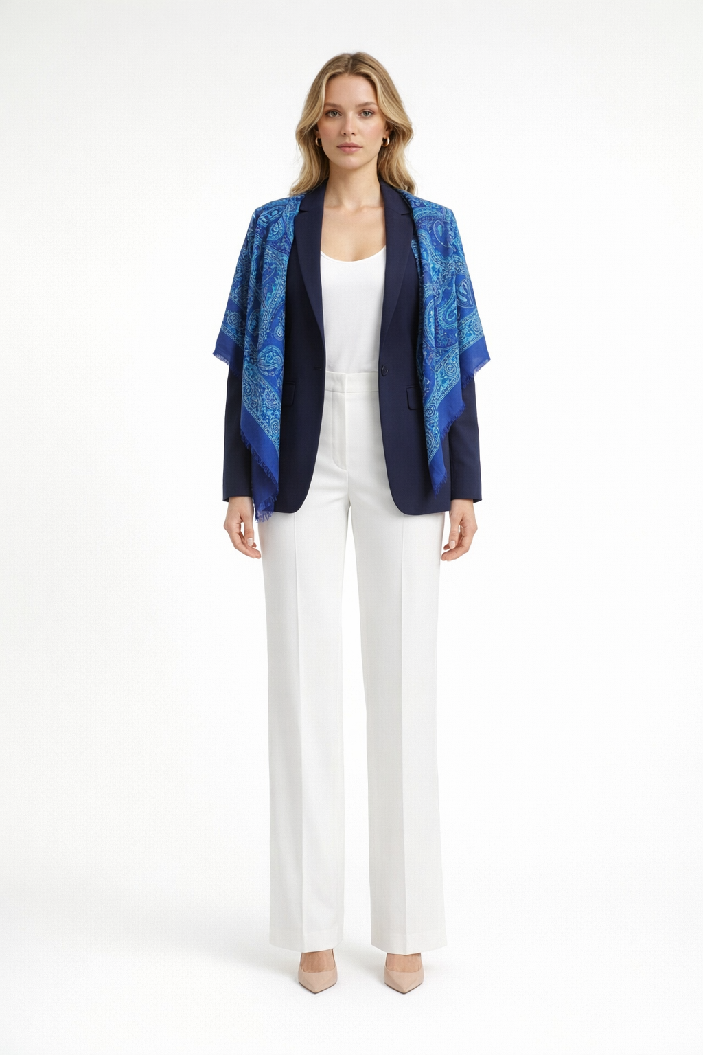 Desenli Viskon Kare Şal