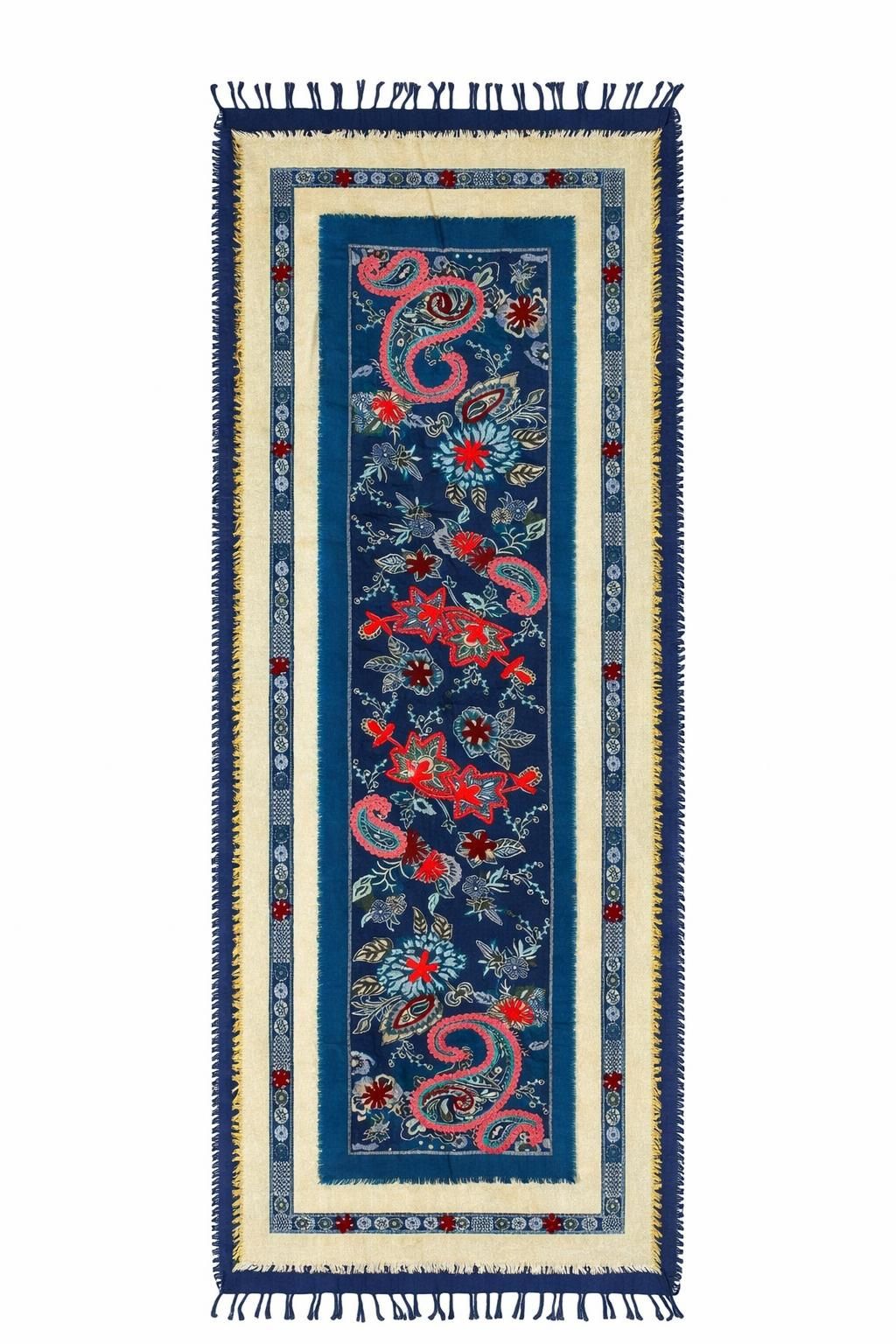 3 Boyutlu Nakış Detaylı Etnik Şal