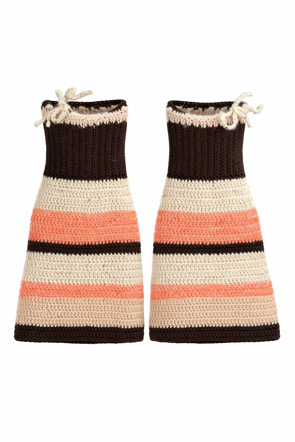 El Örgüsü Çizgili Kadın Tozluk - Boho Stil Özel Tasarım