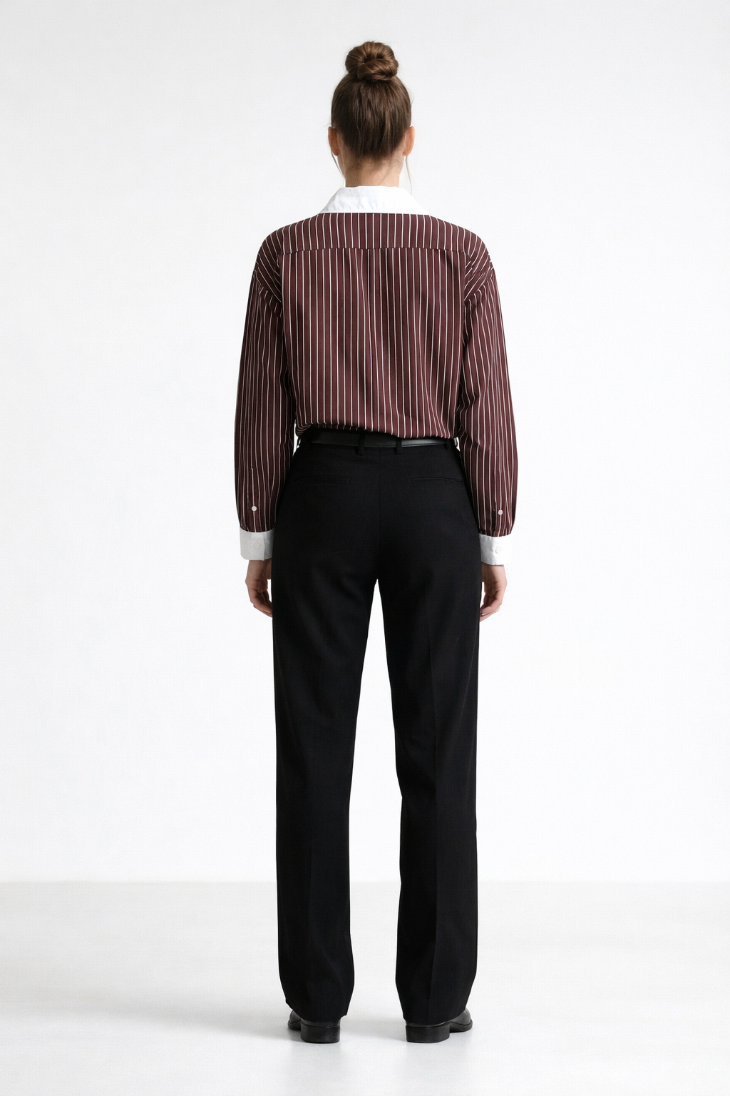 Bordo Çizgili Gömlek