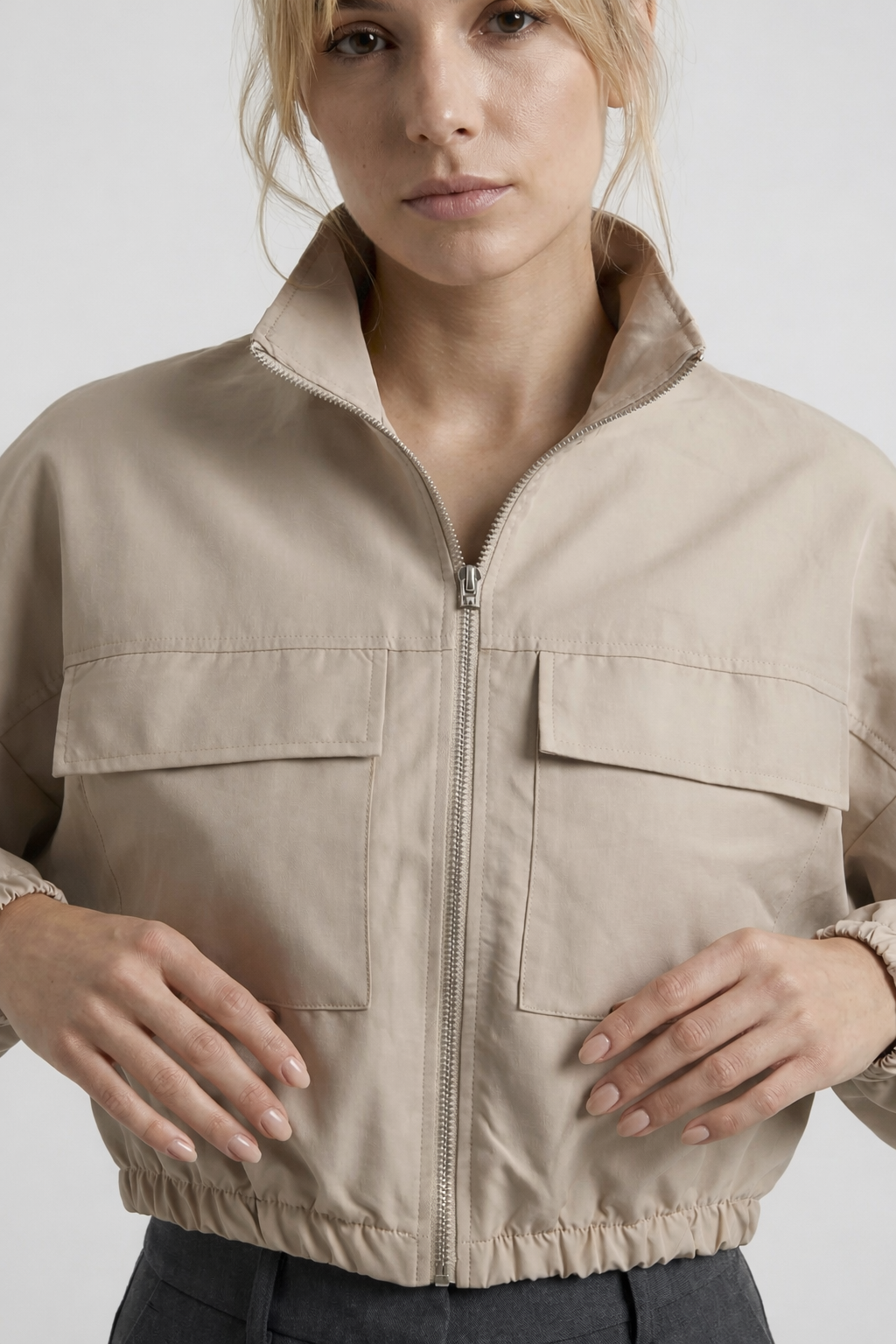 Paraşüt Kumaş Fermuarlı Ceket