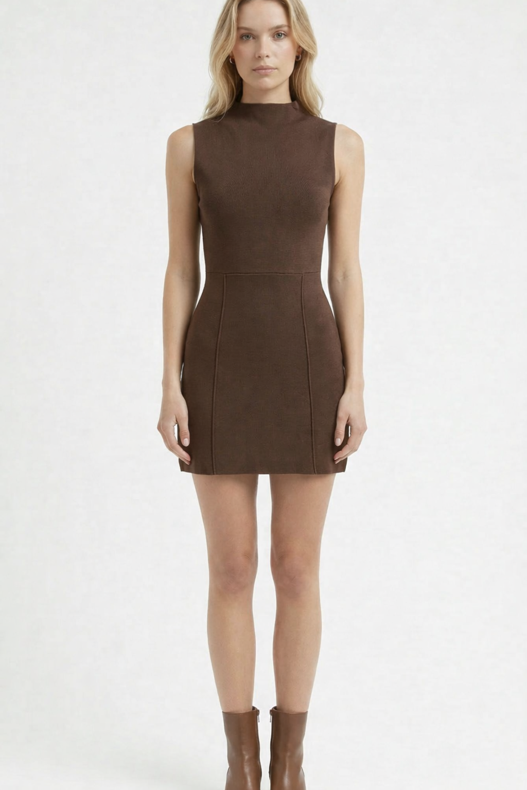 Kahve Mini Triko Elbise