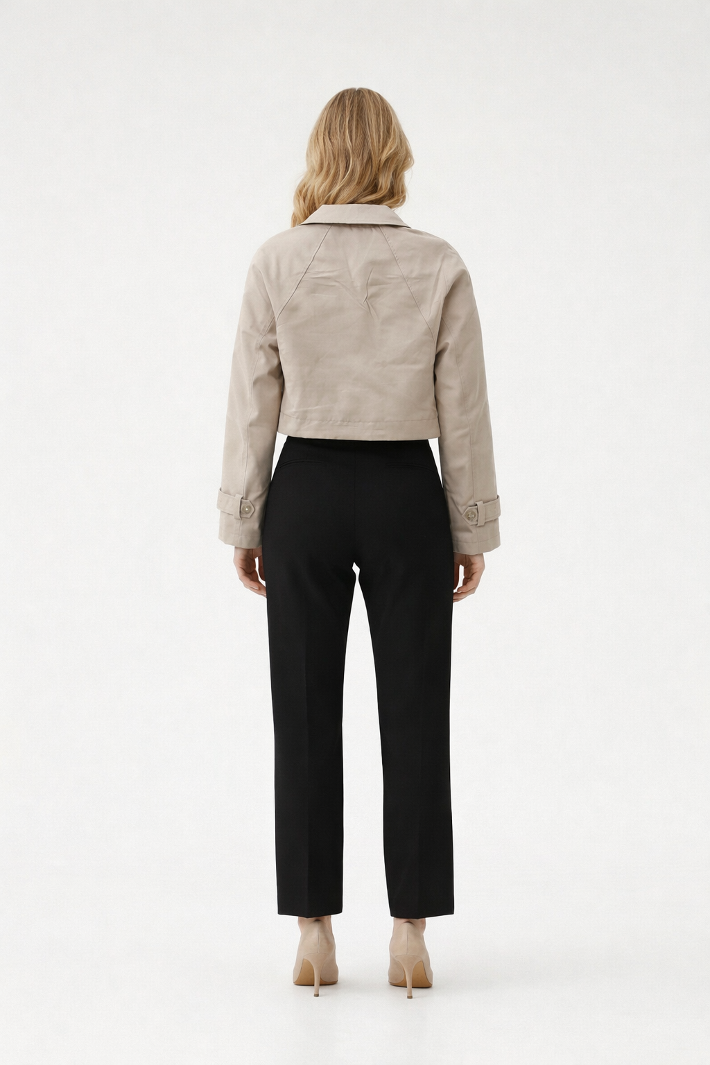 Krem Kruvaze Kısa Ceket