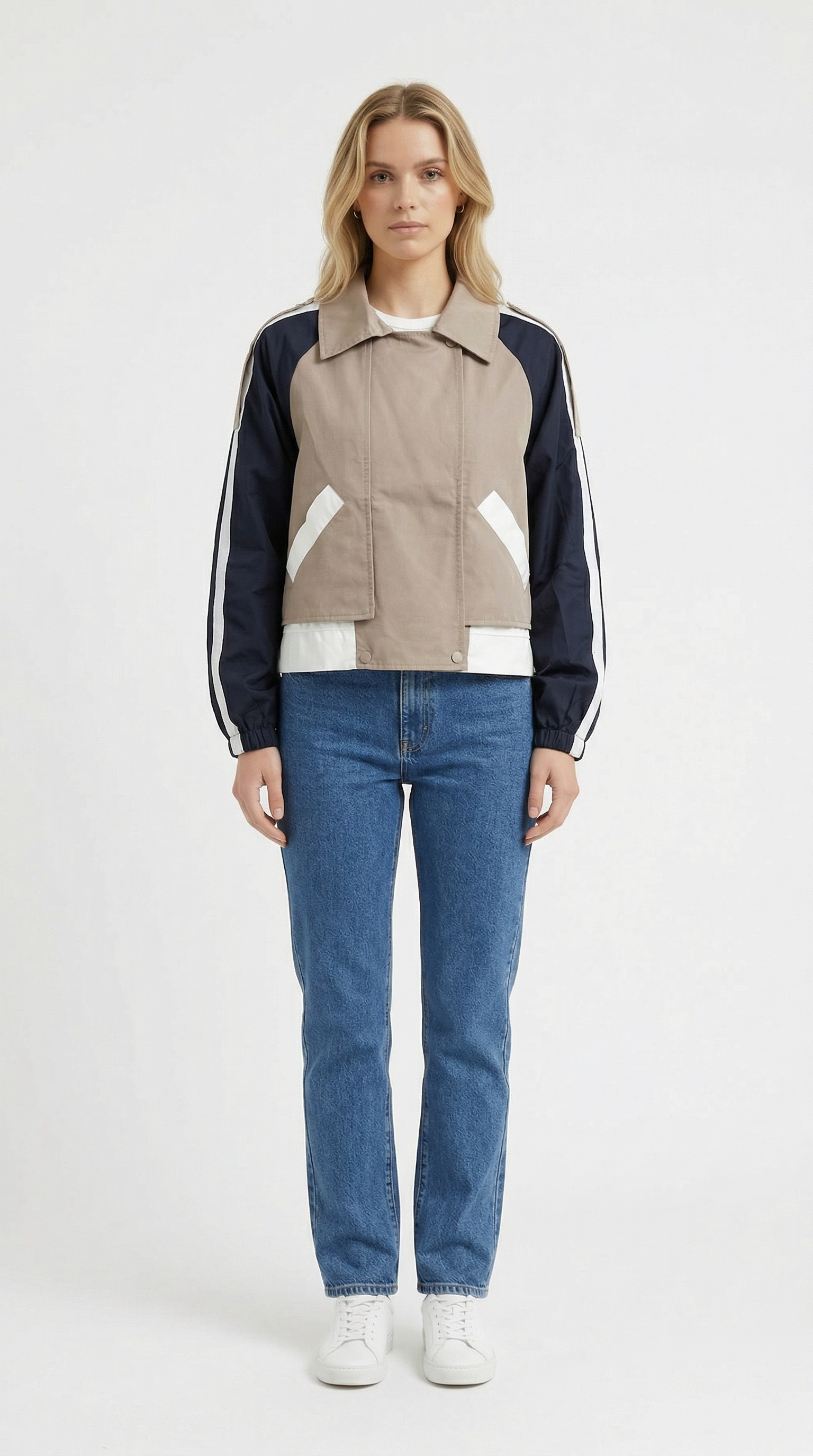 Camel Renk Bloklu Ceket