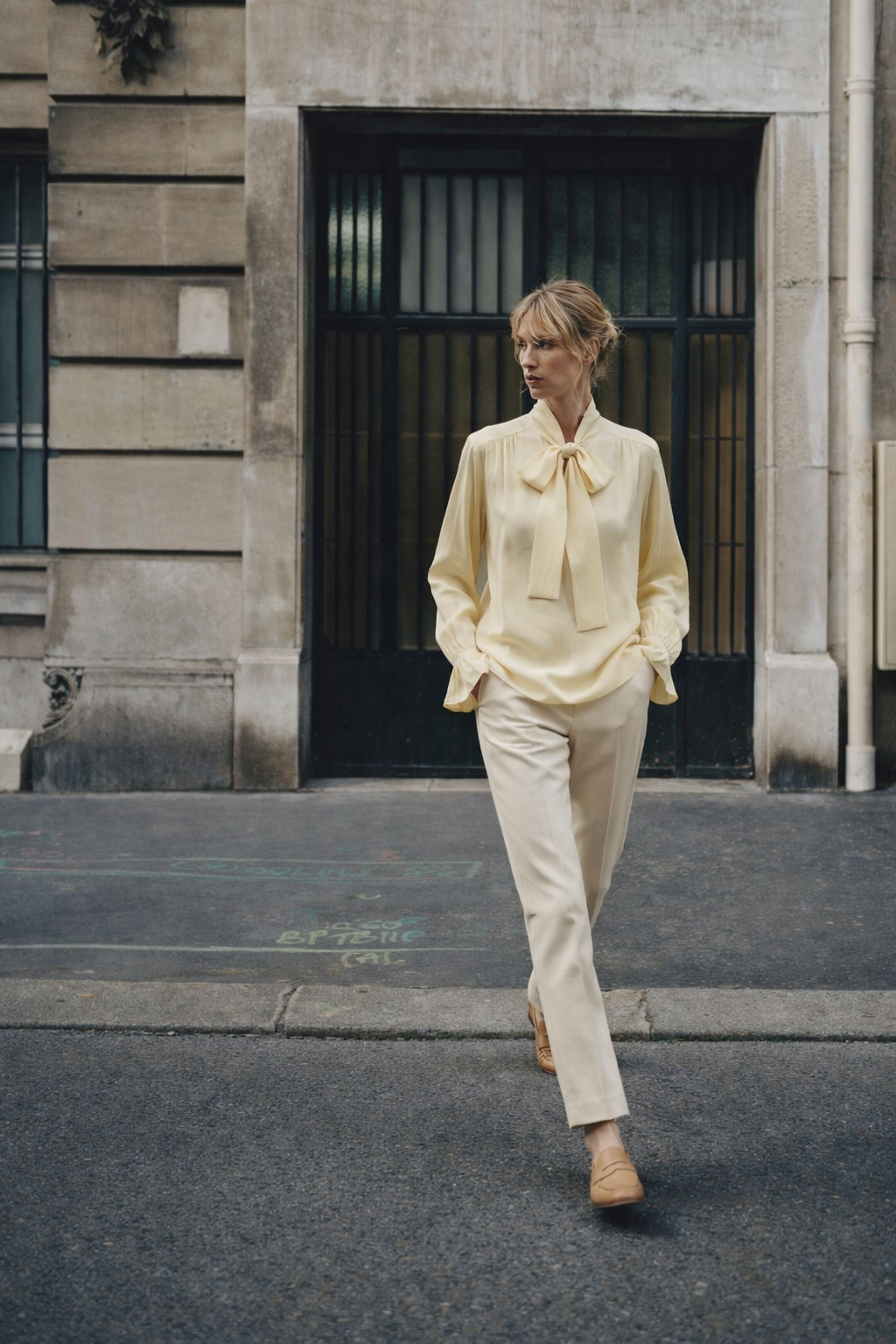 Bağlama Detaylı Sarı Gömlek