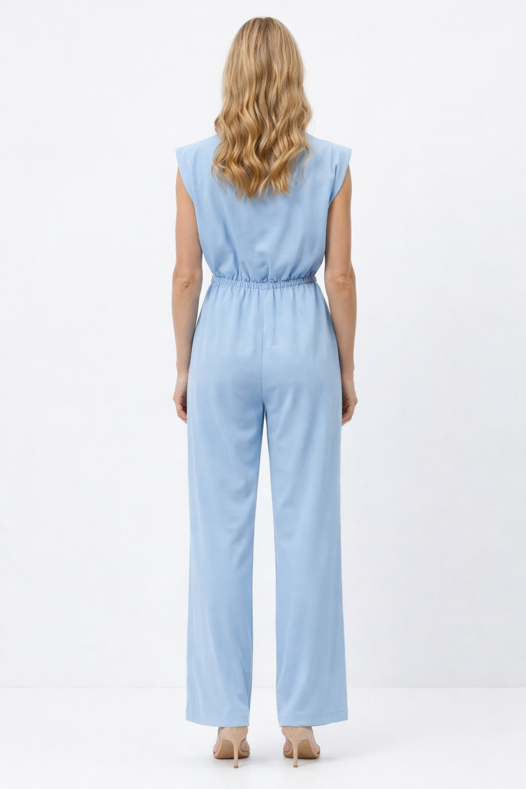 Kemer Detaylı Mavi Tulum