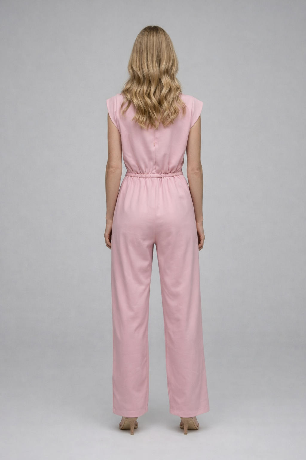 Kemer Detaylı Pembe Tulum