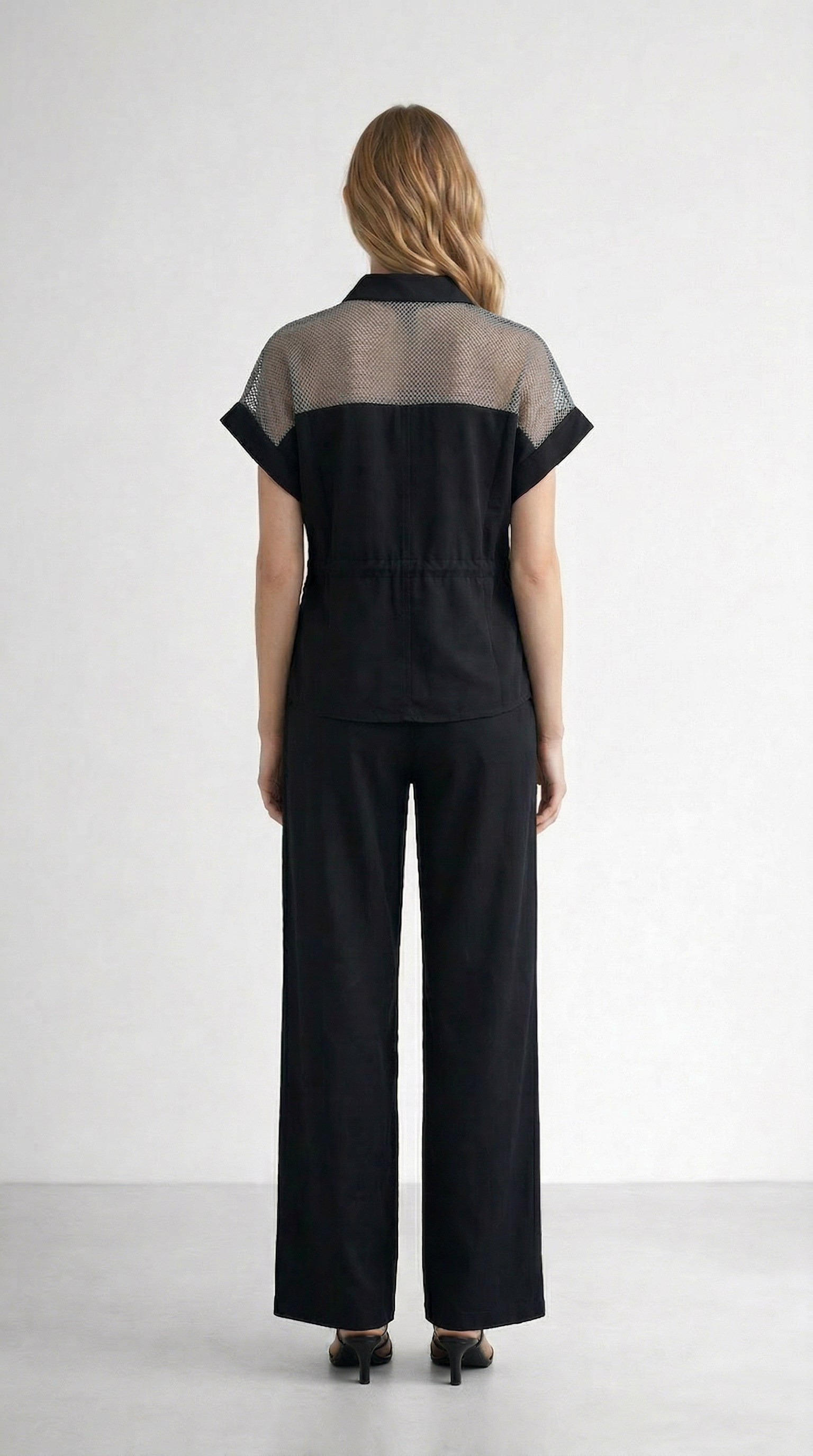 File Detaylı Modern Gömlek Pantolon Takım