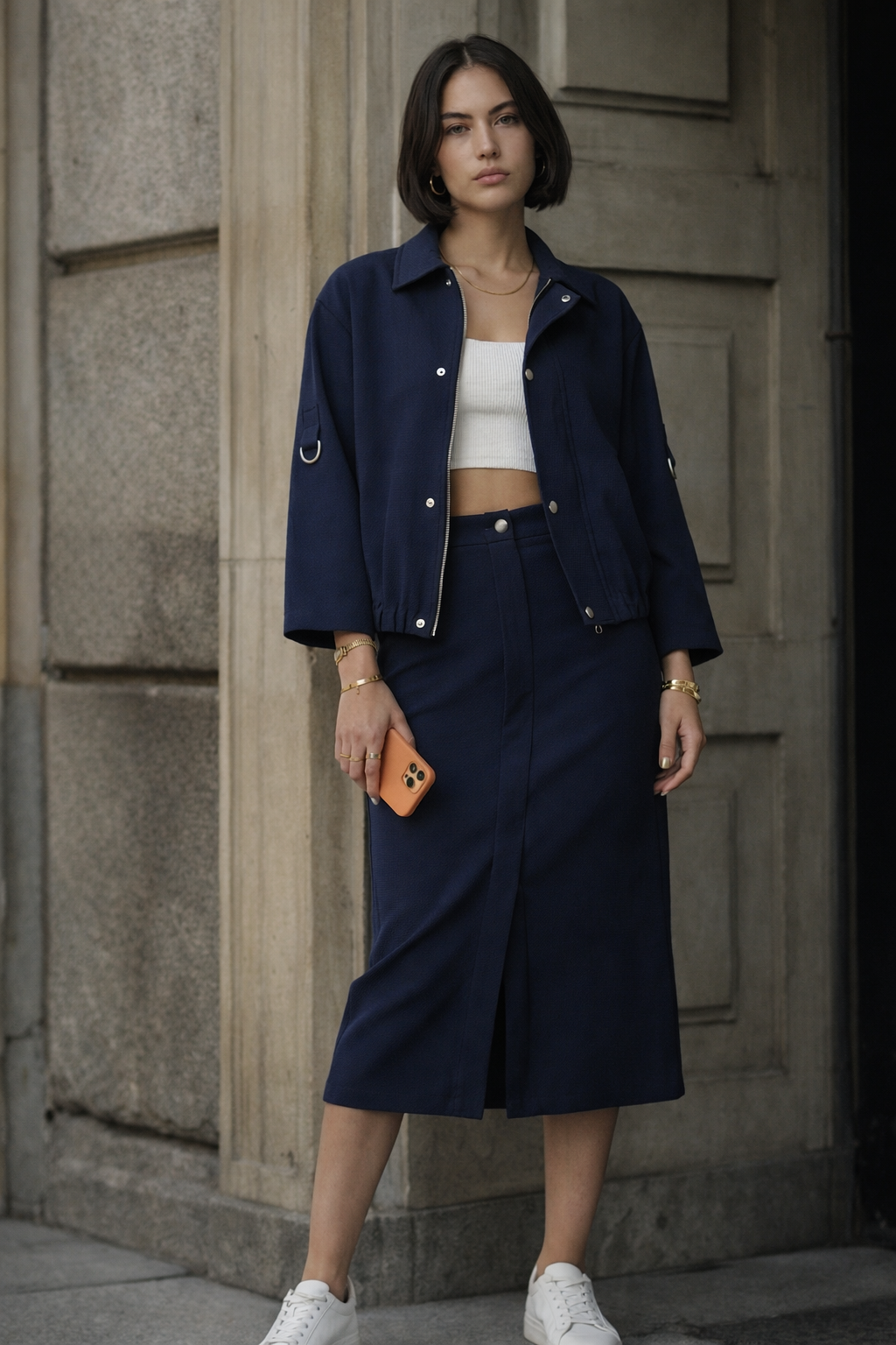 Lacivert Etek ve Ceket Takım