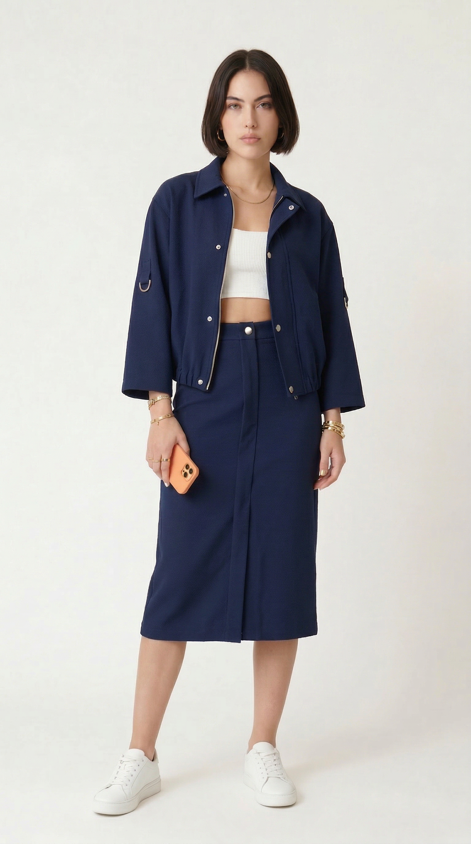 Lacivert Etek ve Ceket Takım