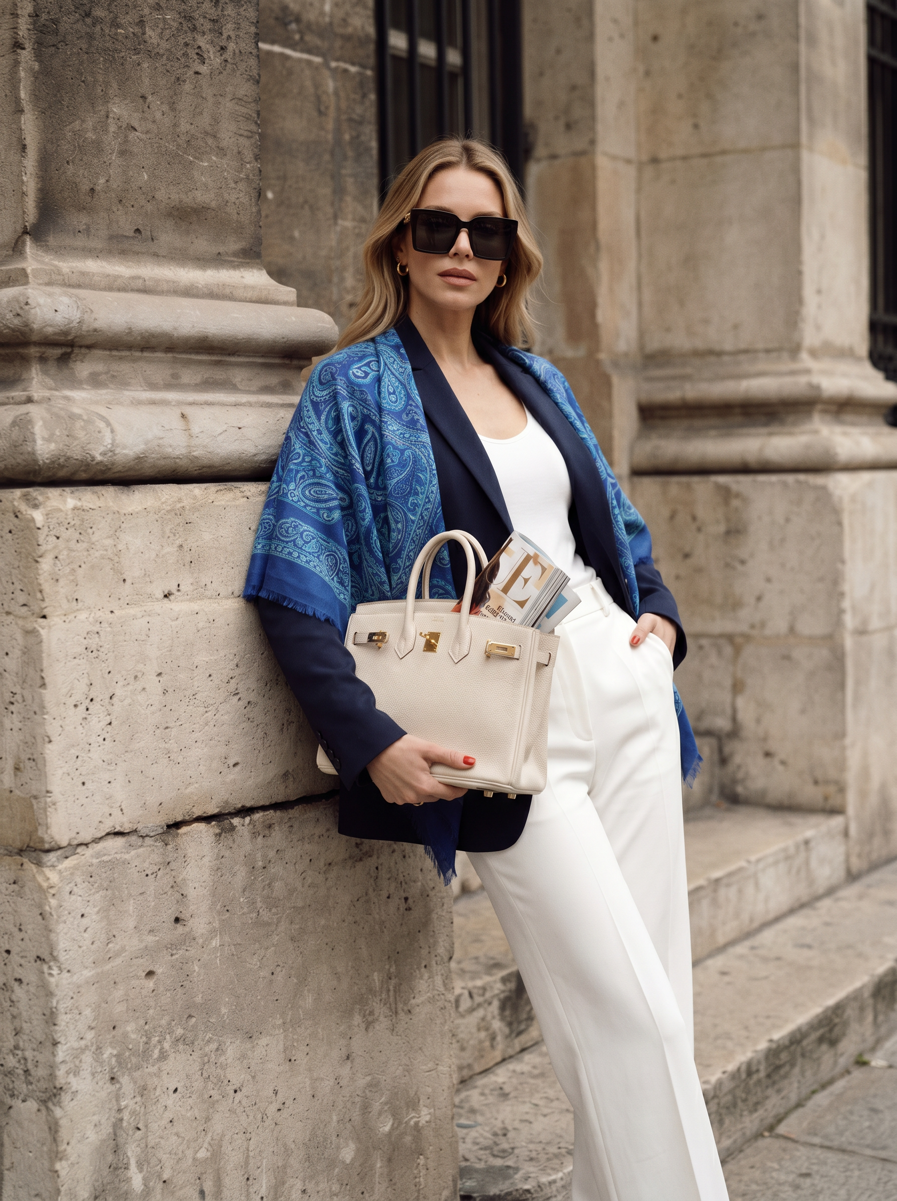 Desenli Viskon Kare Şal