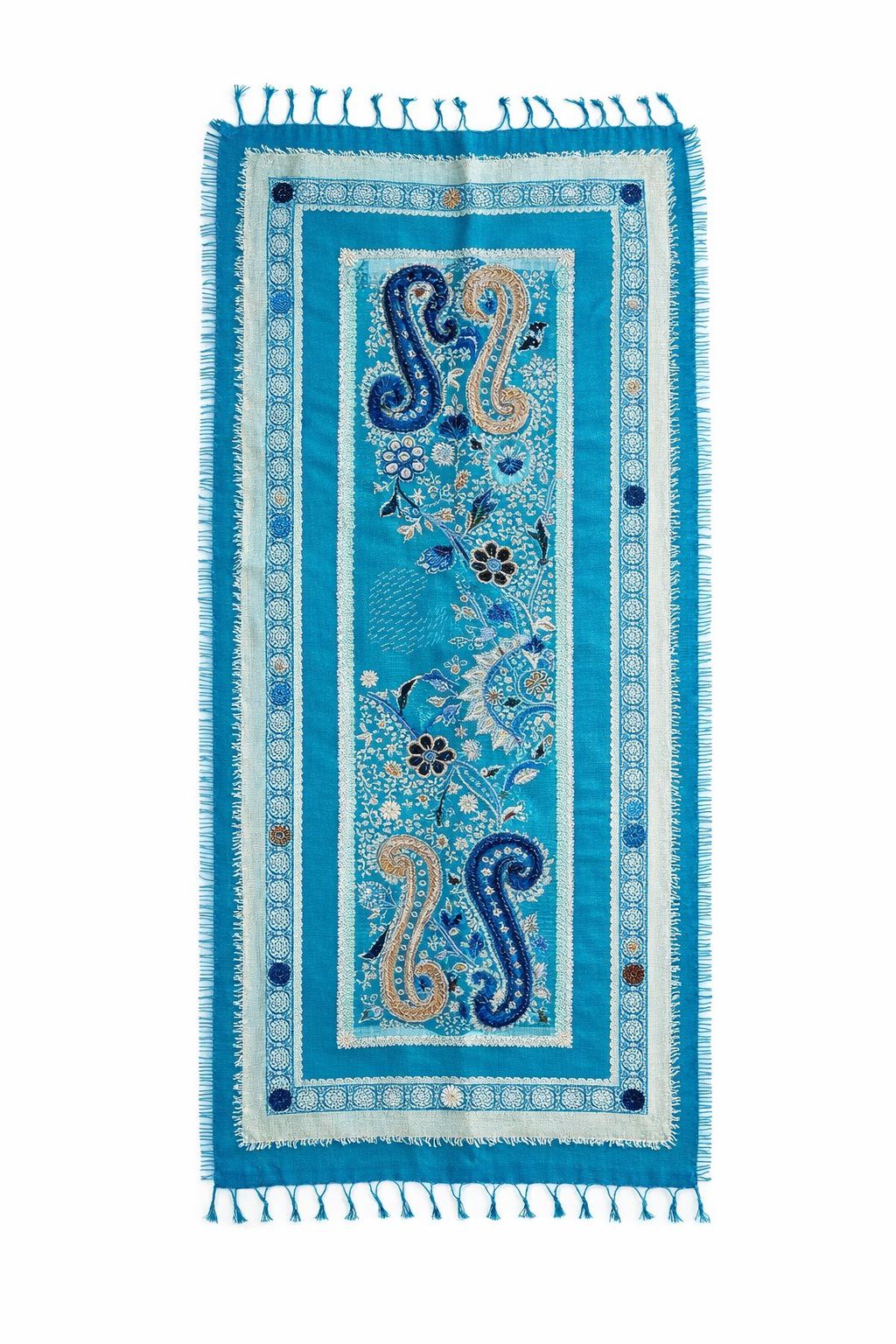 3 Boyutlu Nakış Detaylı Etnik Şal