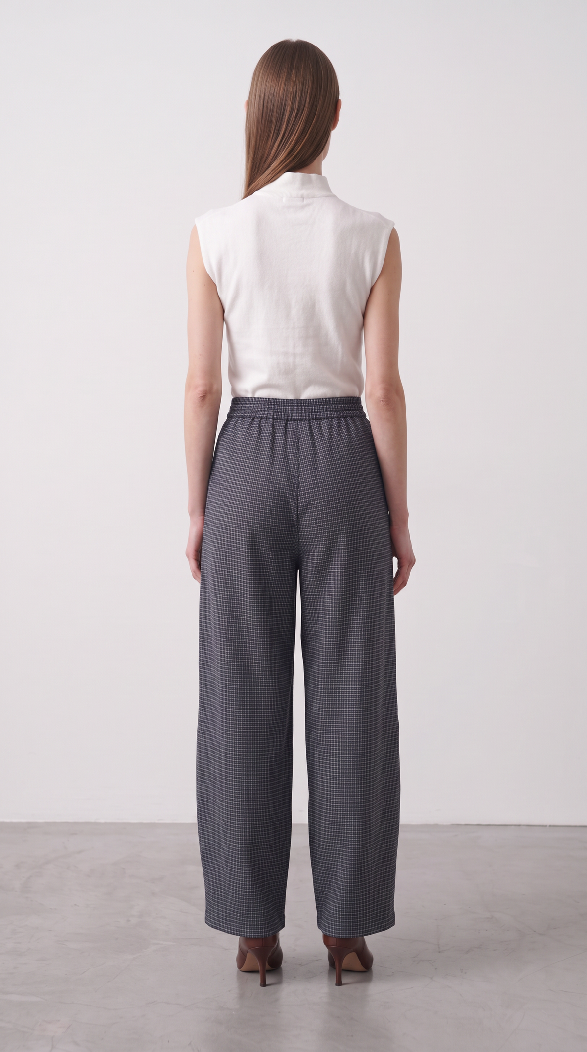 Kareli Bilek Boy Şalvar Model Pantolon